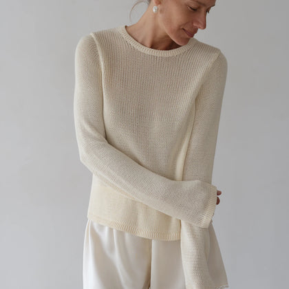 Donni Knit Long Sleeve ~ Creme
