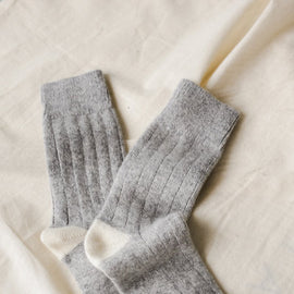 Le Bon Classic Cashmere Sock - Grey