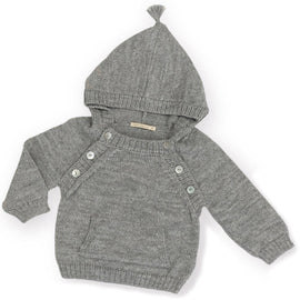 Tane Organics Hoodie with Pocket in Baby Alpaca ~ Frost