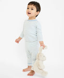 Oso & Me Edward One-Piece, Dusty Blue Mini Stripe