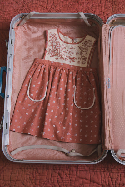 Apolina Bibi Hand Embroidered Pinafore - Mountain Calico Jam