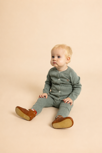 Floss Clover Cardigan Set ~ Dusty Green