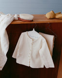 Ferne Baby Waffle Footed Cardigan Set ~ Ecru