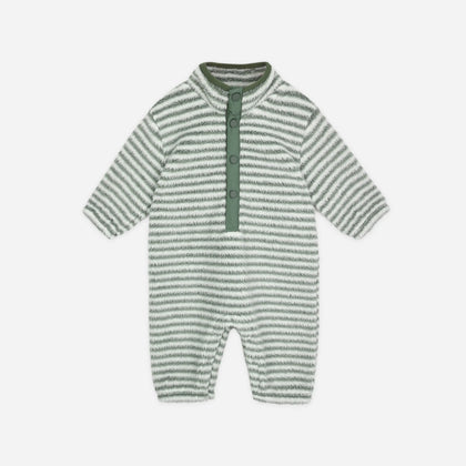 Rylee + Cru Fuzzy Winter Jumpsuit ~ Evergreen Stripe