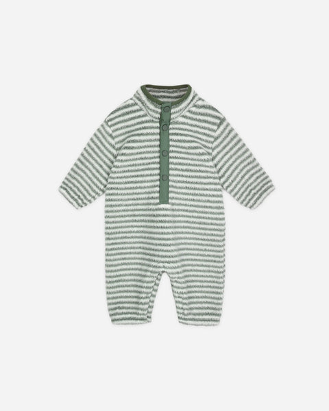 Rylee + Cru Fuzzy Winter Jumpsuit ~ Evergreen Stripe