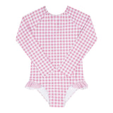 Minnow Girls Blush Gingham Rashguard