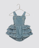 Little Cotton Clothes Velvet Dhalia Romper ~ Eggshell