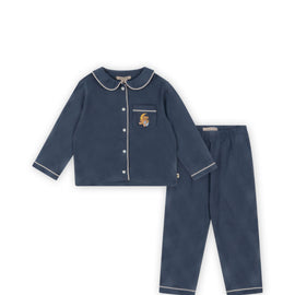 Konges Organic Pio Frill Pajama Set ~ Indigo