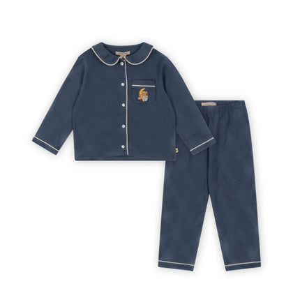 Konges Organic Pio Frill Pajama Set ~ Indigo