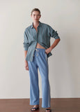 Donni The Eco-Terry Stripe Crop Pant ~ Cornflower