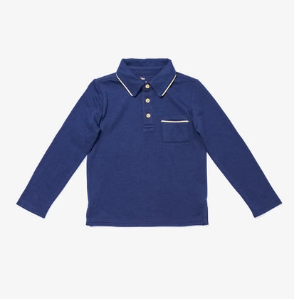 Oso & Me Parker LS Polo ~ Navy