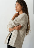 Donni V-neck Cable Cardigan