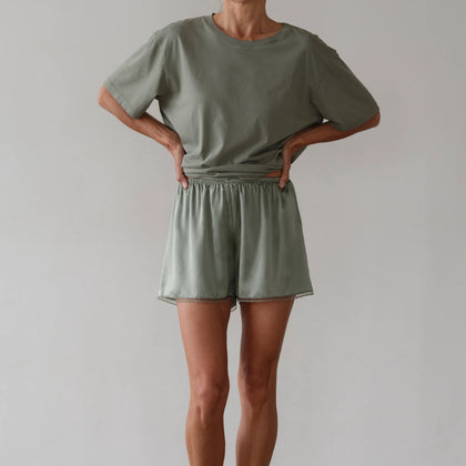 Donni Silk Lace Tap Short ~ Dill
