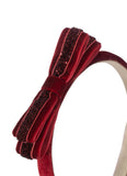 Konges Velvet Bow Hairband ~ Red