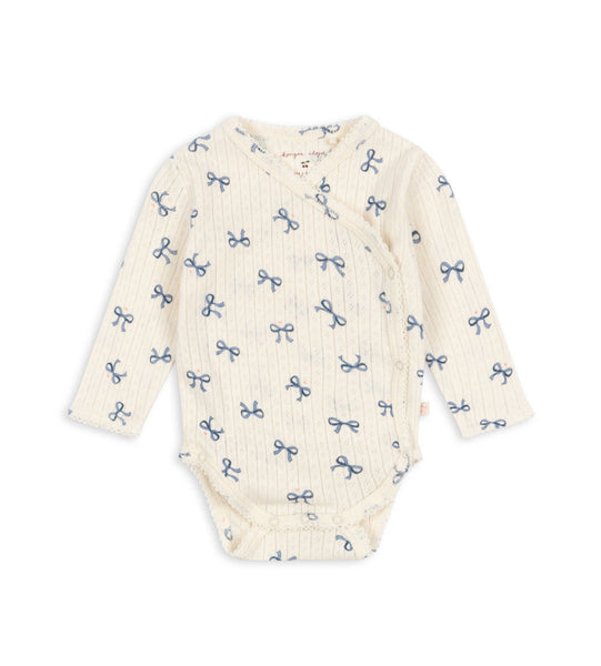 Konges Pointelle Onesie Set ~ Bow Bleu