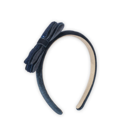 Konges Velvet Bow Hairband ~ Navy