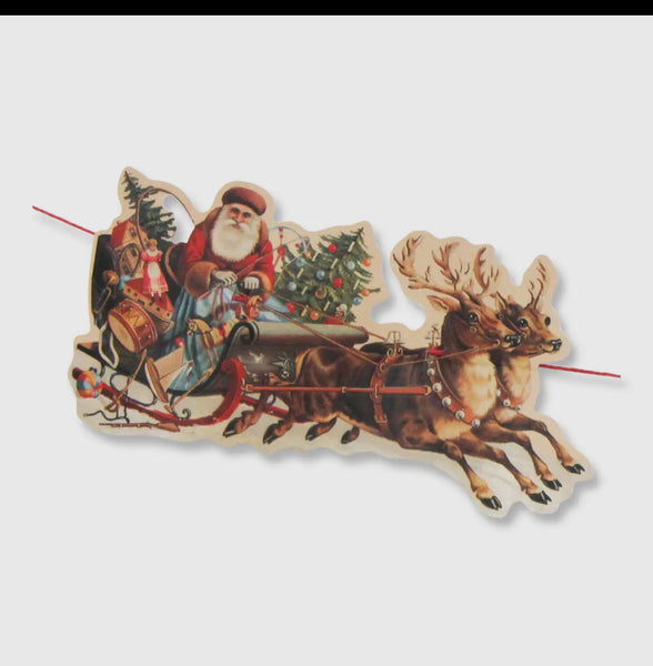 Santa Sleigh Christmas Garland