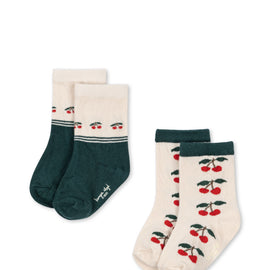 Konges 2 Pack Jacquard Socks ~ Cherry