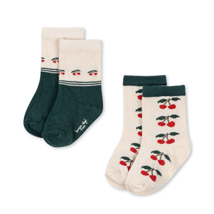 Konges 2 Pack Jacquard Socks ~ Cherry