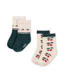 Konges 2 Pack Jacquard Socks ~ Cherry