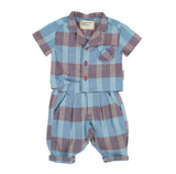 Piupiuchick Baby Hawaiian Shirt ~ Blue Check