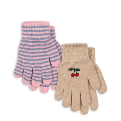 Konges Sloejd Filla Gloves ~ Cherry/Stripe