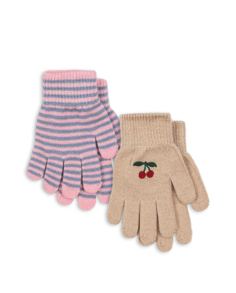 Konges Sloejd Filla Gloves ~ Cherry/Stripe