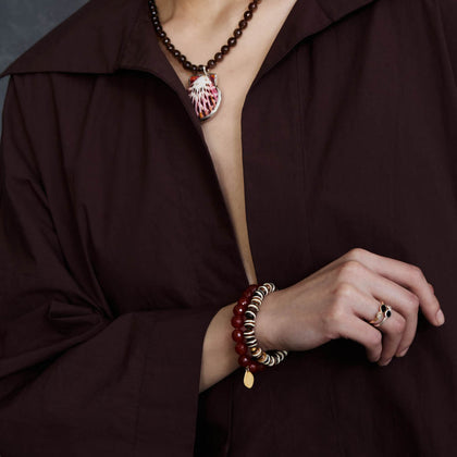 Chan Luu Smokey Quartz Shell Necklace