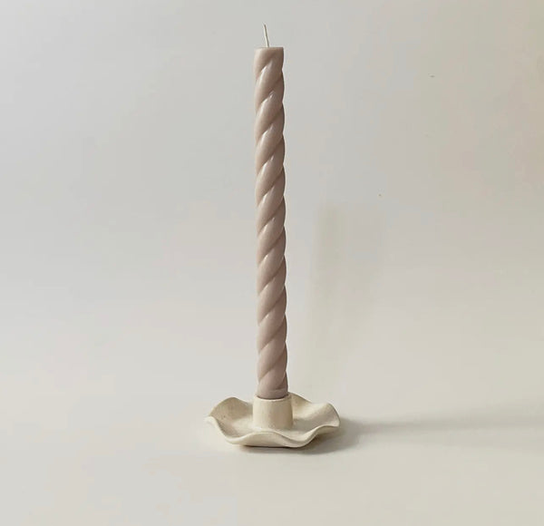 Ceramic Ruffle Taper Candle Holder