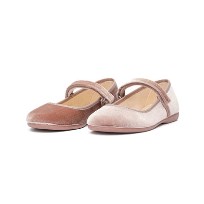 Childrenchic Classic Velvet Mary Janes ~ Rose