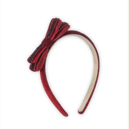 Konges Velvet Bow Hairband ~ Red