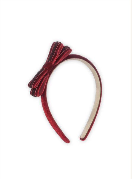 Konges Velvet Bow Hairband ~ Red