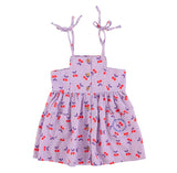 Piupiuchick Short Dress ~ Purple Check w/ Cherries