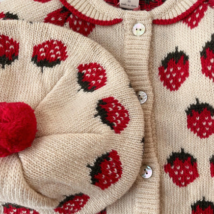 Konges Knit Beret ~ Strawberry