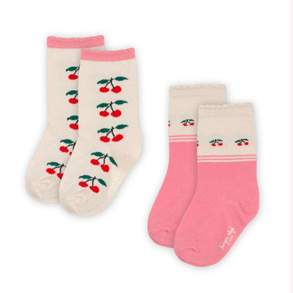 Konges 2 Pack Jacquard Socks ~ Cherry Mix