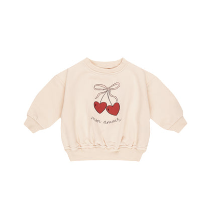 Quincy Mae Relaxed Fleece Sweatshirt~ Mon Amour