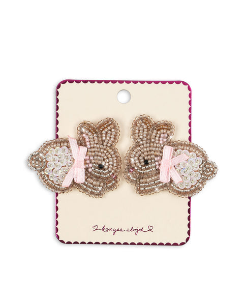 Konges 2 Pack Beaded Bunny Hair Clips