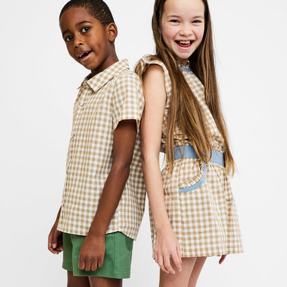 Oso & Me Jack Lee Shirt ~ Camel Check