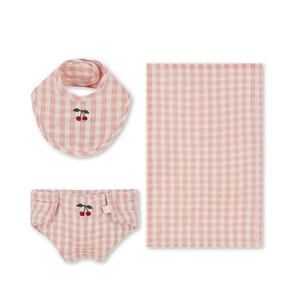 Konges Doll Nursery Set ~ Powder Pink Check