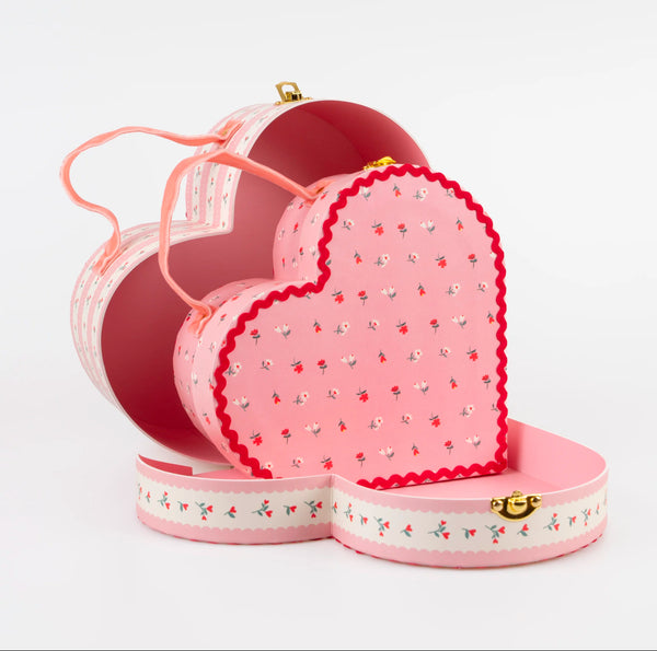 Meri Meri Vintage Rose Heart Suitcases