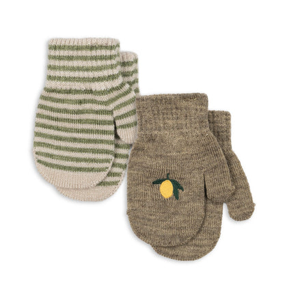 Konges Mittens 2 Pack ~ Lemon Stripe