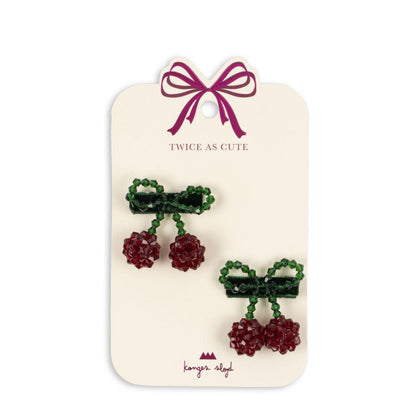 Konges Cherry Hair Clips ~ 2 pack