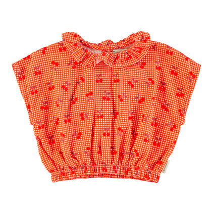 Piupiuchick Blouse with Collar ~ Red Check