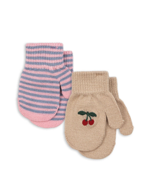 Konges Mittens 2 Pack ~ Cherry Stripe