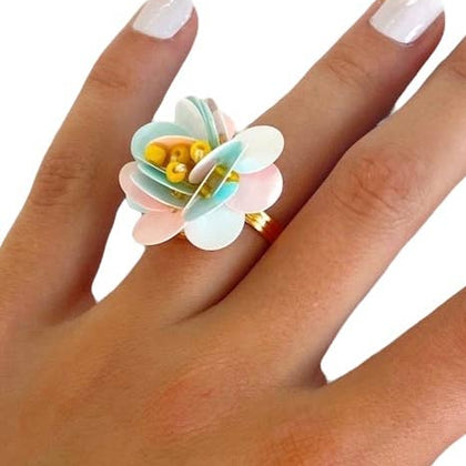 Gunner & Lux Flower Power "Cotton Candy" Adjustable Ring