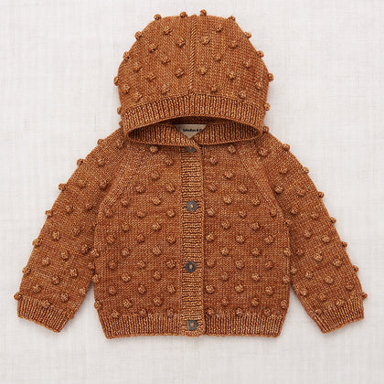 Misha & Puff Baby Hooded Popcorn Cardigan ~ Rose Gold