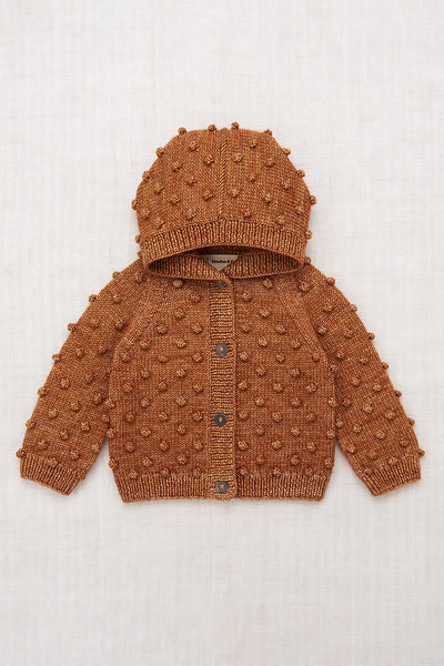 Misha & Puff Baby Hooded Popcorn Cardigan ~ Rose Gold