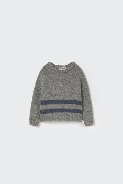 Cozmo Tweed Tricot Sweater ~ Grey Blue- Tweed
