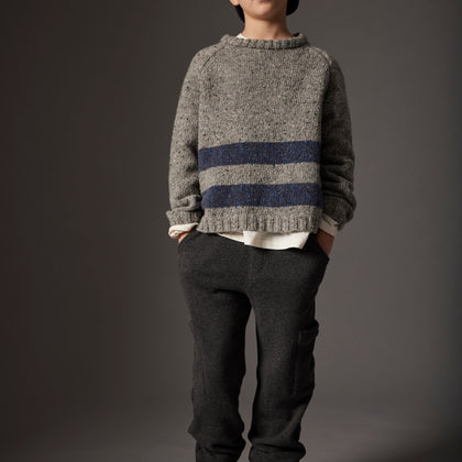 Cozmo Idaho Tweed Sweater ~ Grey Blue