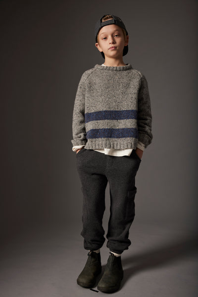 Cozmo Idaho Tweed Sweater ~ Grey Blue